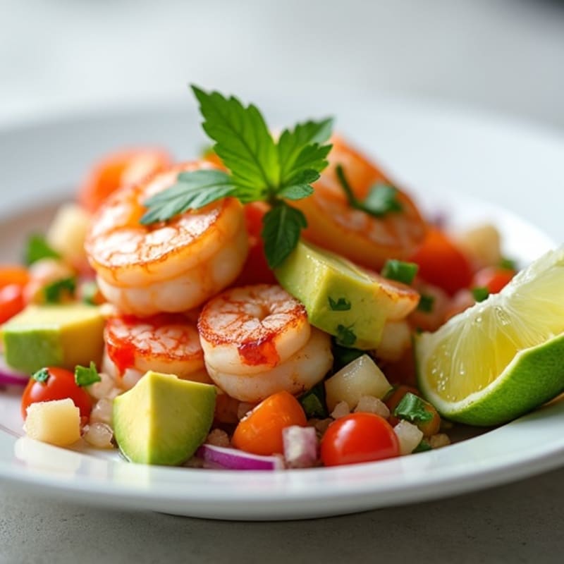Citrus-Marinated Shrimp and Creamy Avocado Ceviche