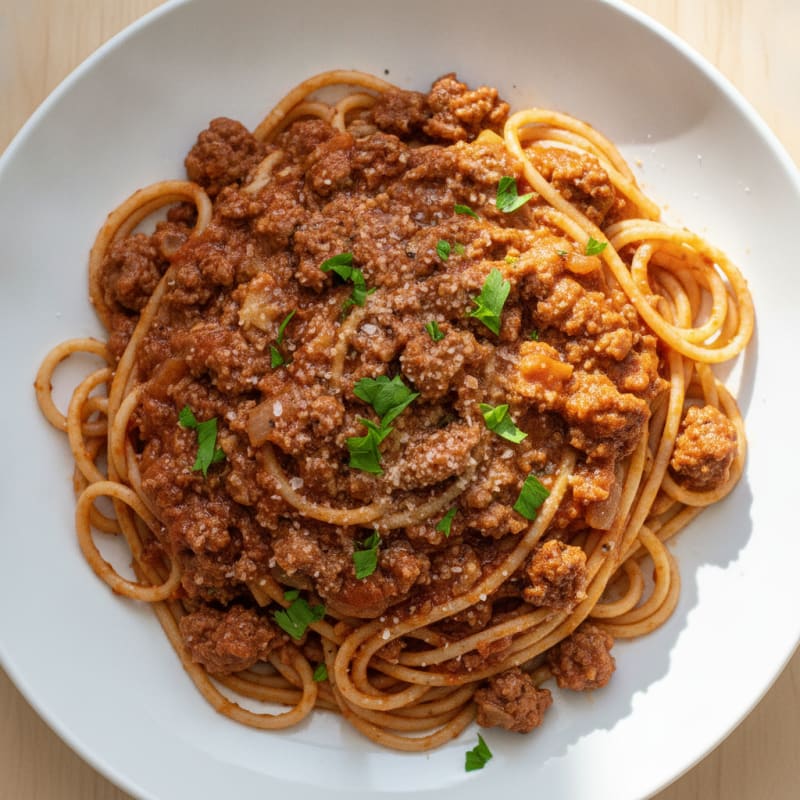 Classic Spaghetti with Savory Meat Sauce