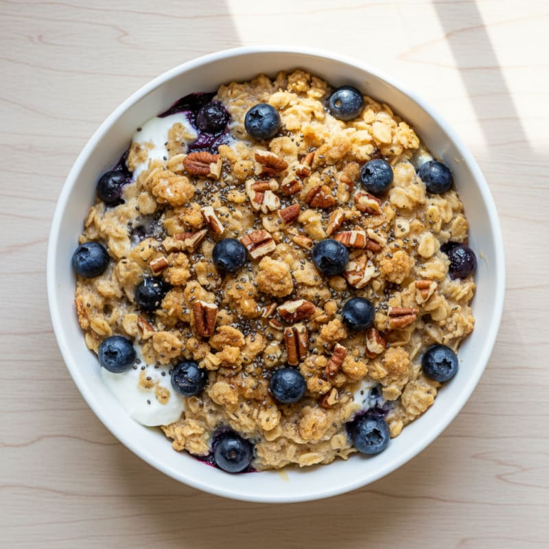 Blueberry Pecan Baked Oatmeal
