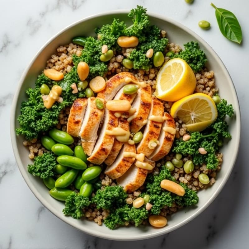 Crunchy Kale and Quinoa Power Bowl with Citrus-Tahini Dressing