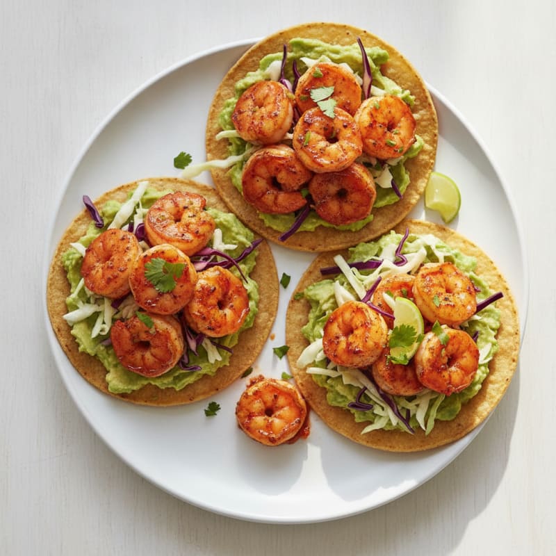 Chili-Lime Shrimp Tostadas with Avocado