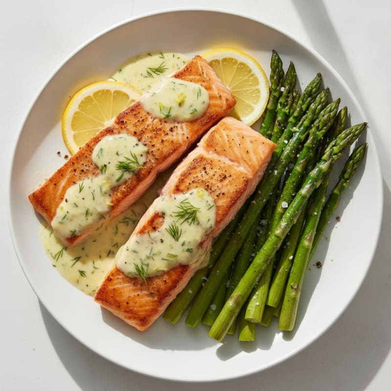 Pan-Seared Salmon with Lemon-Dill Sauce