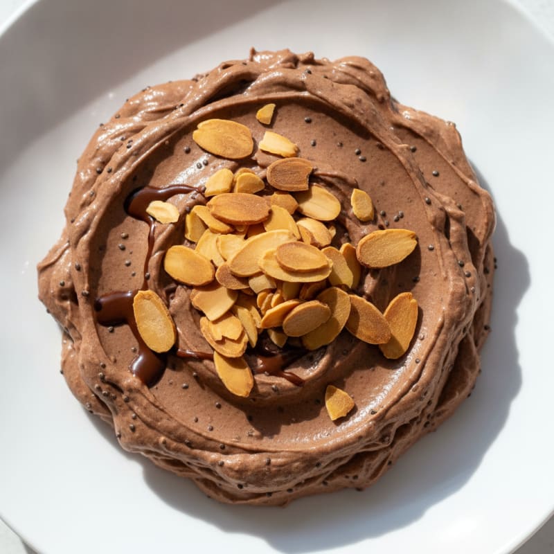 Silky Chocolate Protein Pudding with Almonds