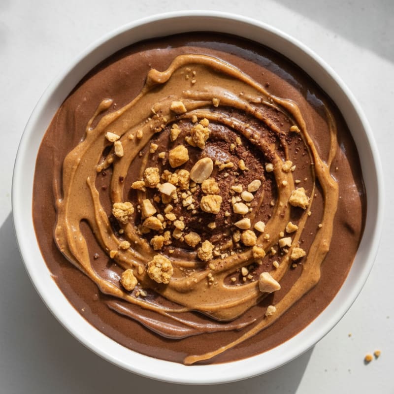 Chocolate Protein Yogurt with Peanut Butter Swirl