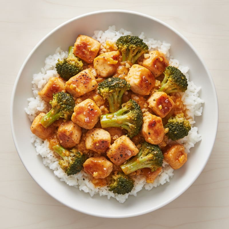 Orange Chicken and Broccoli Rice Bowl