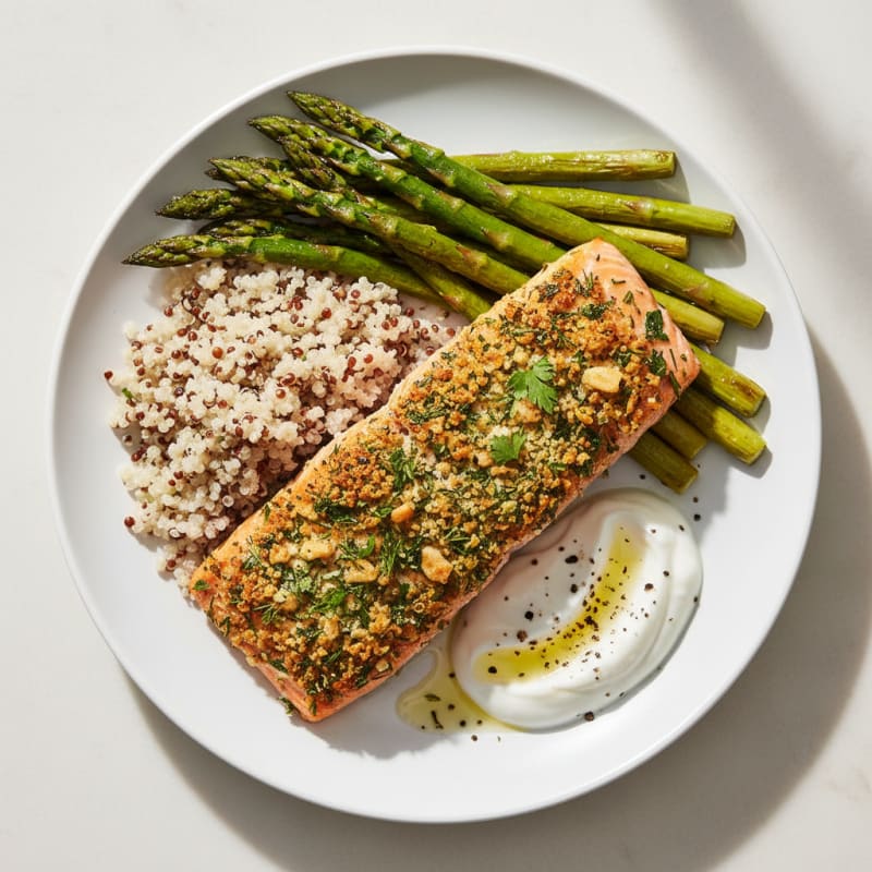 Herb-Baked Salmon with Roasted Asparagus