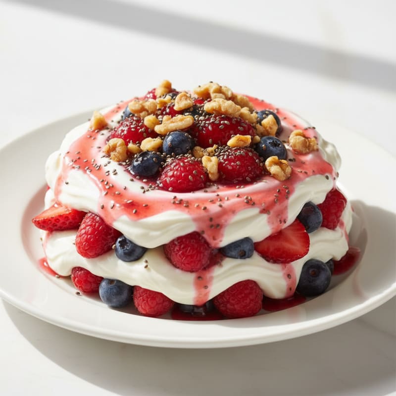 Greek Yogurt Protein Parfait with Mixed Berries