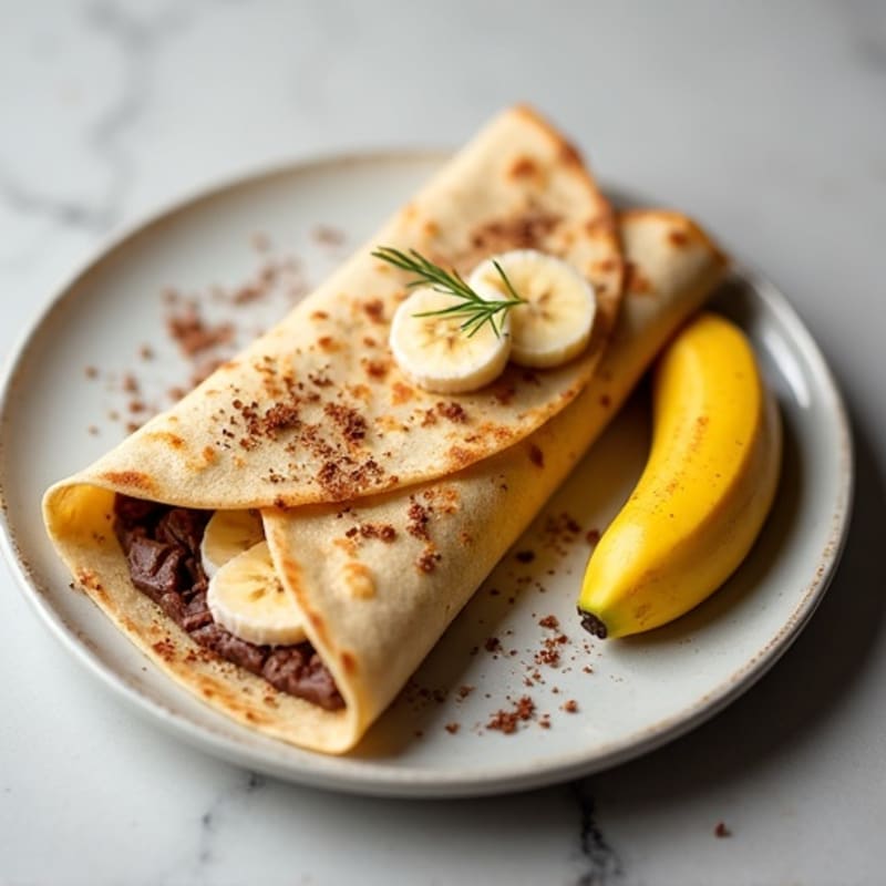 Protein Crepes with Creamy Banana Chocolate Hazelnut Filling