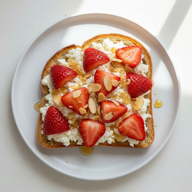 Cottage Cheese and Berry Toast on Sourdough