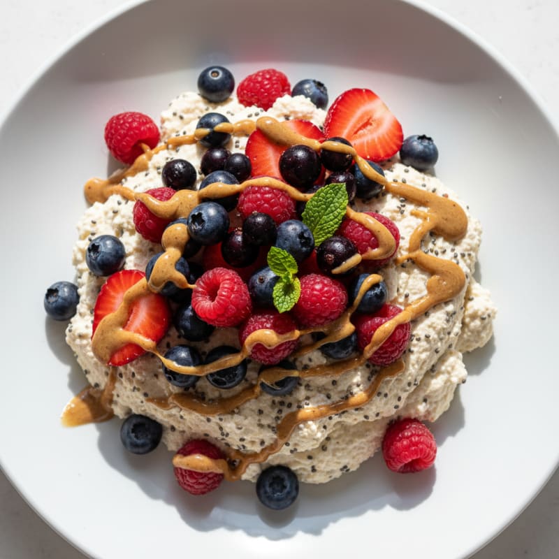 Greek Yogurt Protein Mousse with Mixed Berries