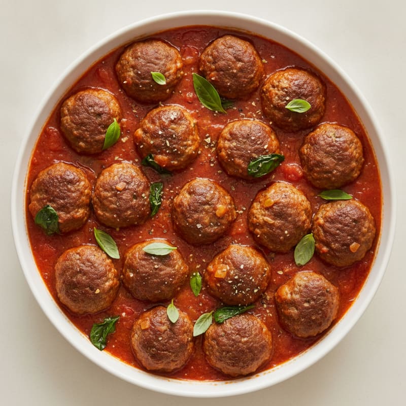 Lean Beef Meatballs in Rich Tomato Sauce