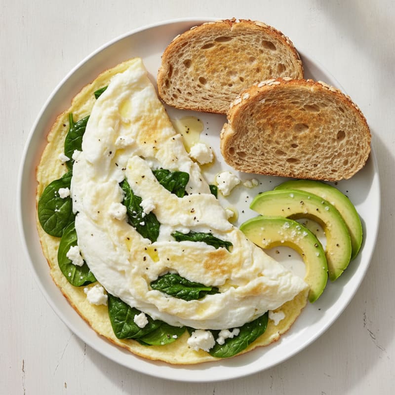 Fluffy Egg White and Spinach Omelet