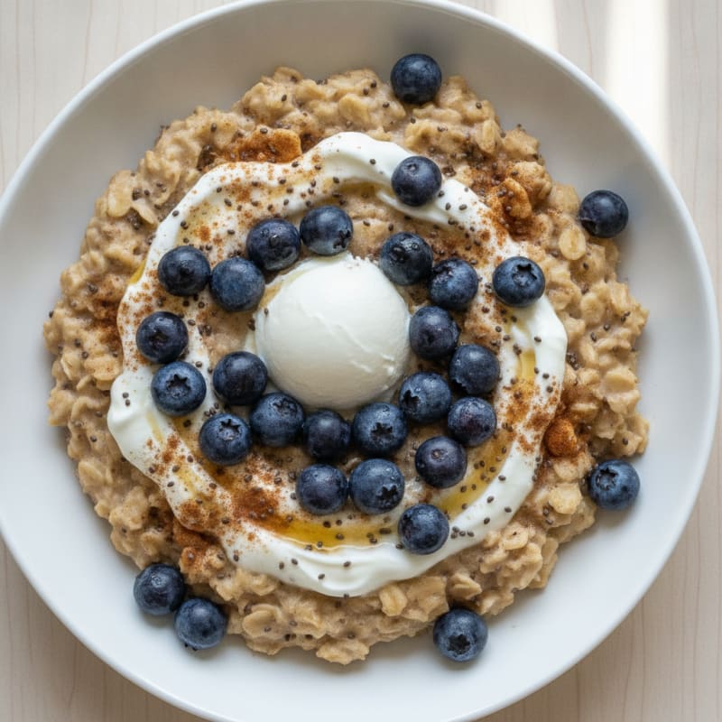 Blueberry Greek Yogurt Protein Oats