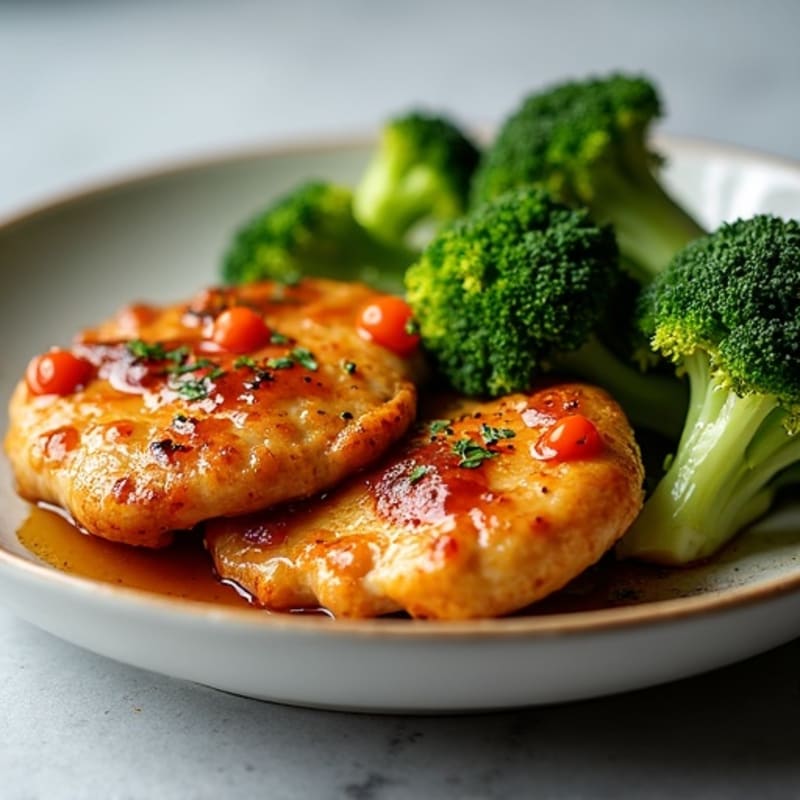 Pan-Seared Teriyaki Chicken with Crispy Roasted Broccoli