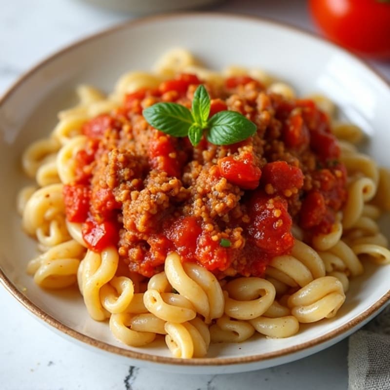 Lean Ground Turkey Pasta with Chunky Tomato Sauce