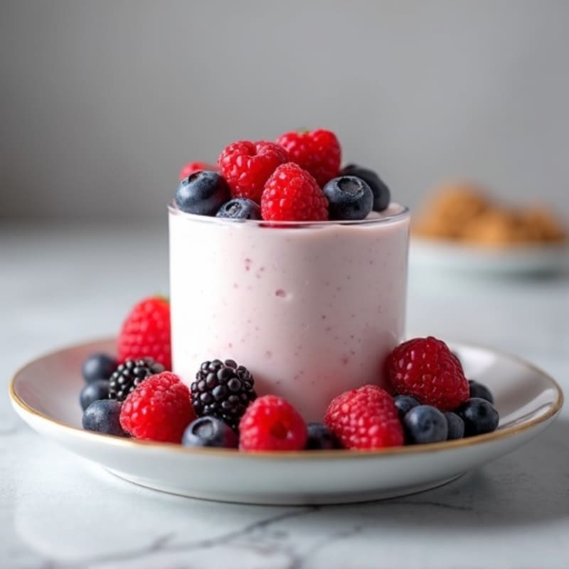 Greek Yogurt Protein Mousse with Mixed Berries