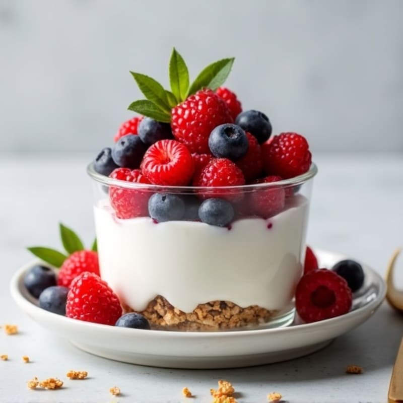 Greek Yogurt Protein Parfait with Mixed Berries