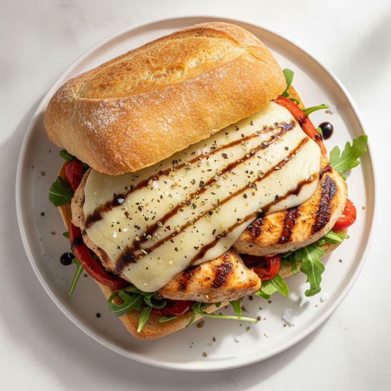 Grilled Italian Chicken Sandwich with Provolone