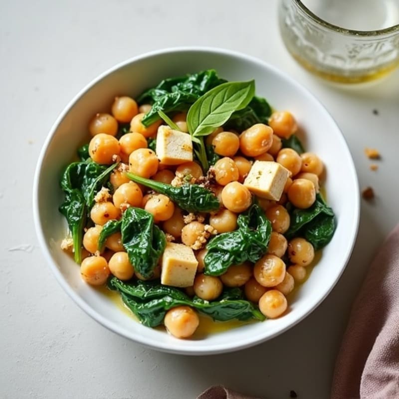 Hearty Chickpea and Spinach with Creamy Coconut Sauce