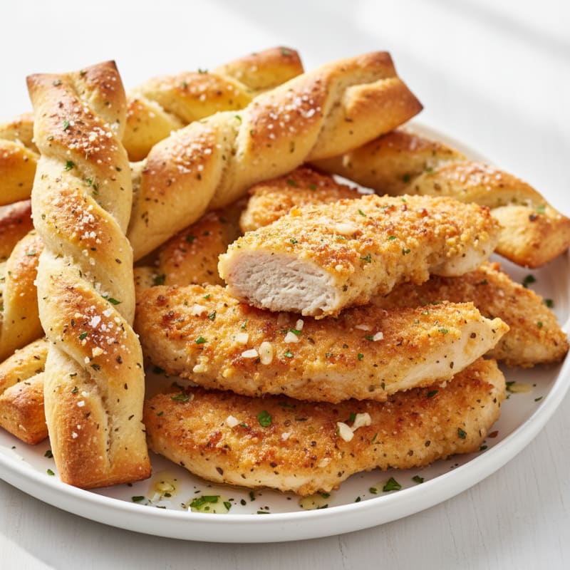 Crispy Garlic Parmesan Breadsticks