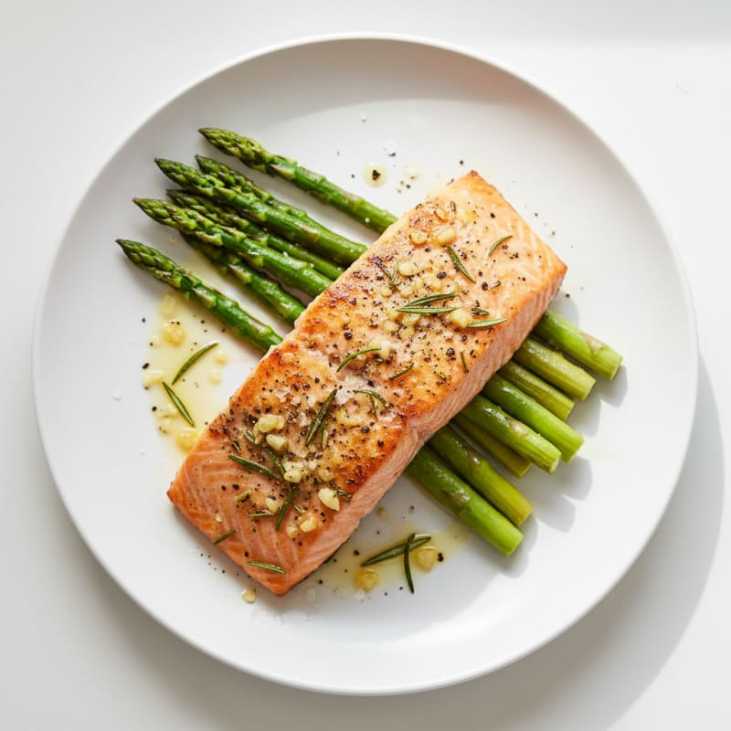 Garlic Herb Roasted Salmon with Asparagus