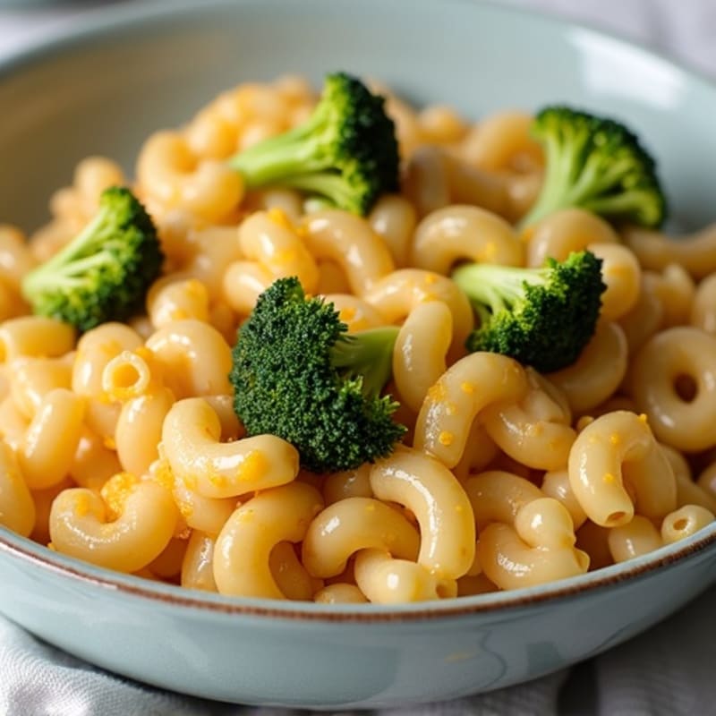 Healthy Baked Mac and Cheese with Chicken and Roasted Broccoli