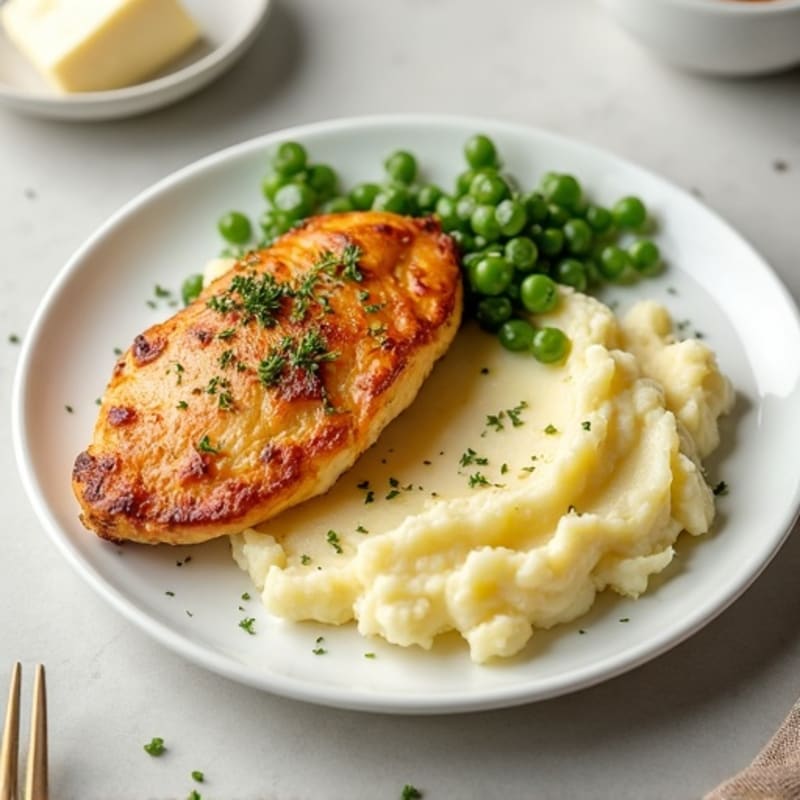 Pan-Seared Chicken with Creamy Garlic Mashed Potatoes