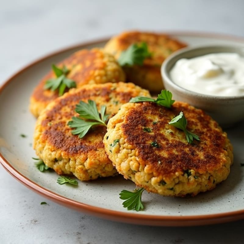 Crispy Baked Falafel with Lemon-Garlic Tahini