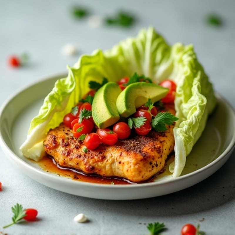 Spicy Roasted Chicken with Fresh Pico and Crunchy Cabbage Wraps