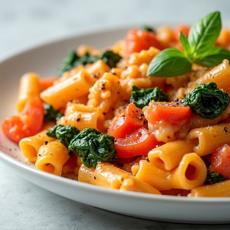 Lean Ground Turkey Baked Ziti with Creamy Ricotta and Spinach