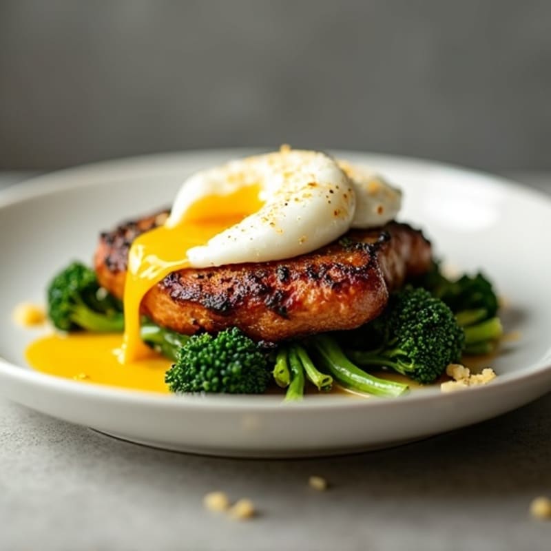 Crispy Duck Leg Confit with Garlic Roasted Broccolini