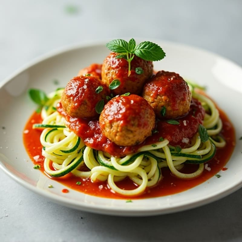 Lean Turkey Meatballs with Zucchini Noodles