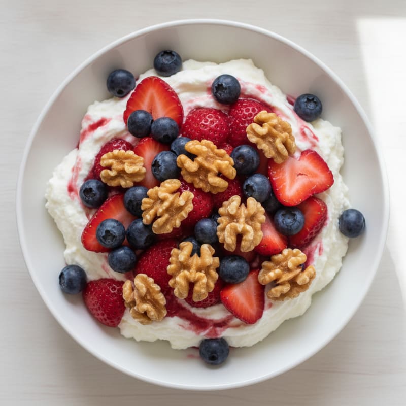Greek Yogurt Protein Mousse with Fresh Berries