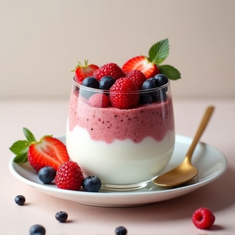 Greek Yogurt Protein Parfait with Mixed Berries