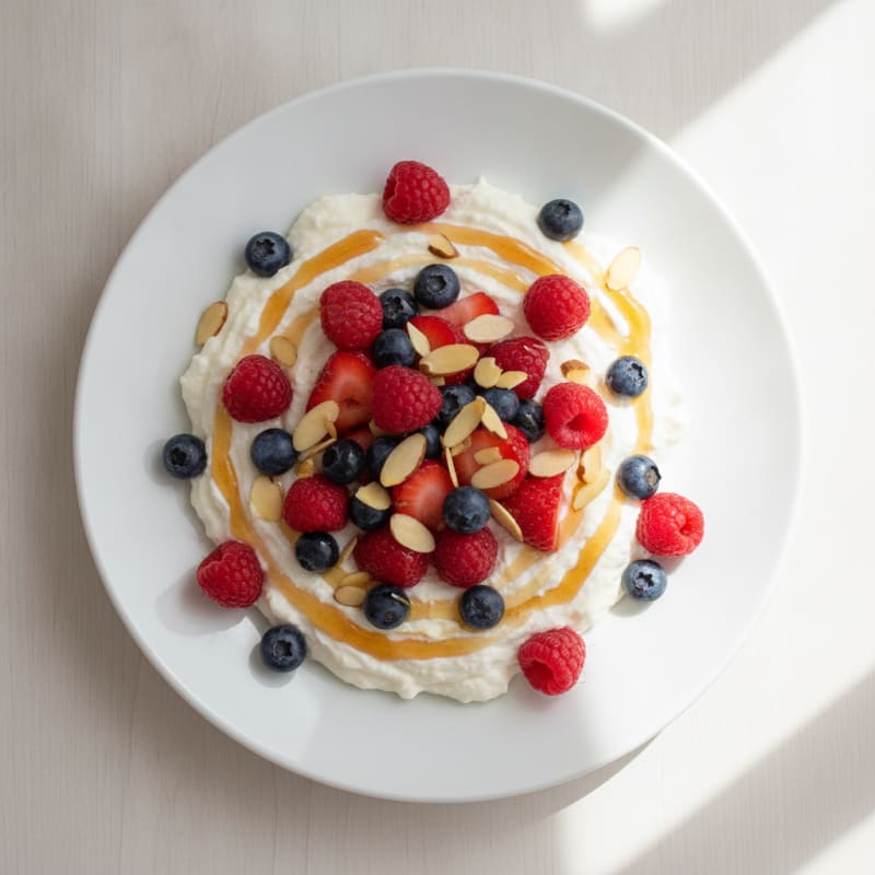 Silky Greek Yogurt Protein Mousse with Mixed Berries