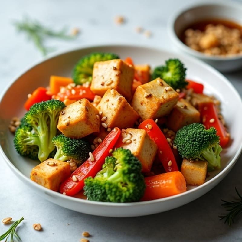 Crispy Sesame Tofu Stir-Fry with Fresh Vegetables