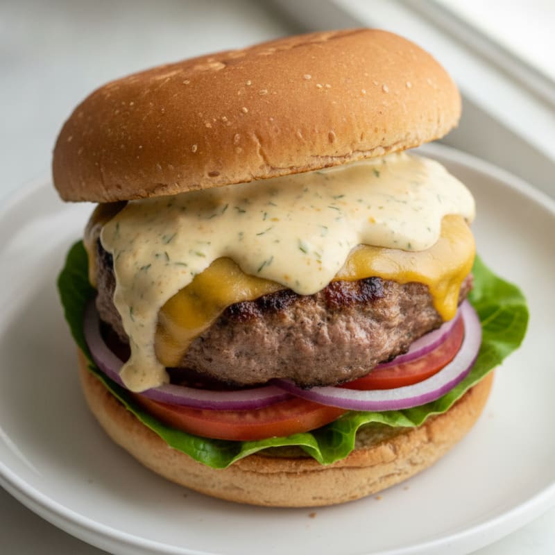 Classic Beef Cheeseburger with Secret Sauce