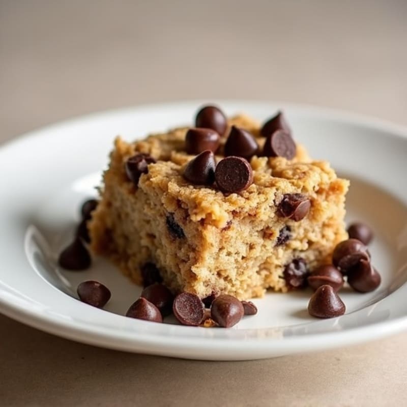 Protein-Packed Chocolate Chip Cookie Cake Baked Oats