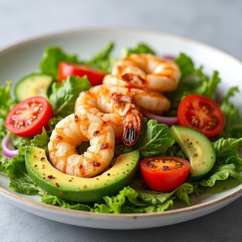 Grilled Prawn and Avocado Salad with Lemon Vinaigrette