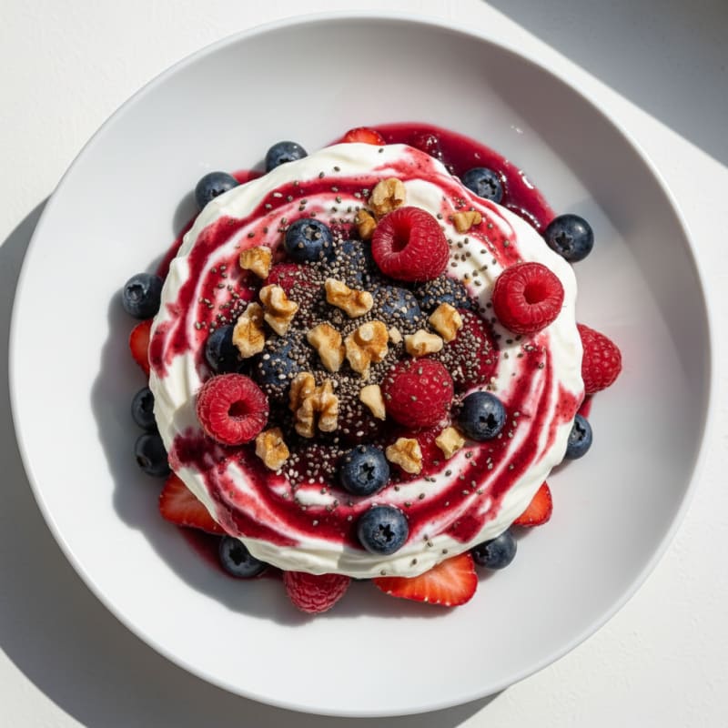 Greek Yogurt Protein Parfait with Mixed Berries