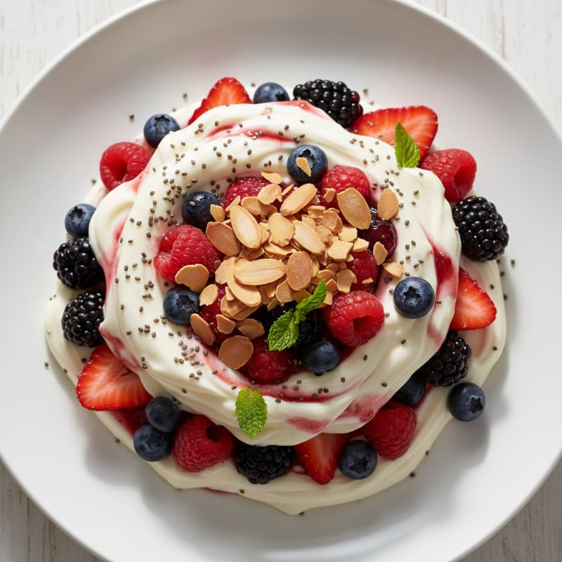 Greek Yogurt Protein Parfait with Mixed Berries