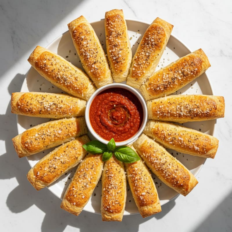 Garlic Parmesan Breadsticks with Marinara