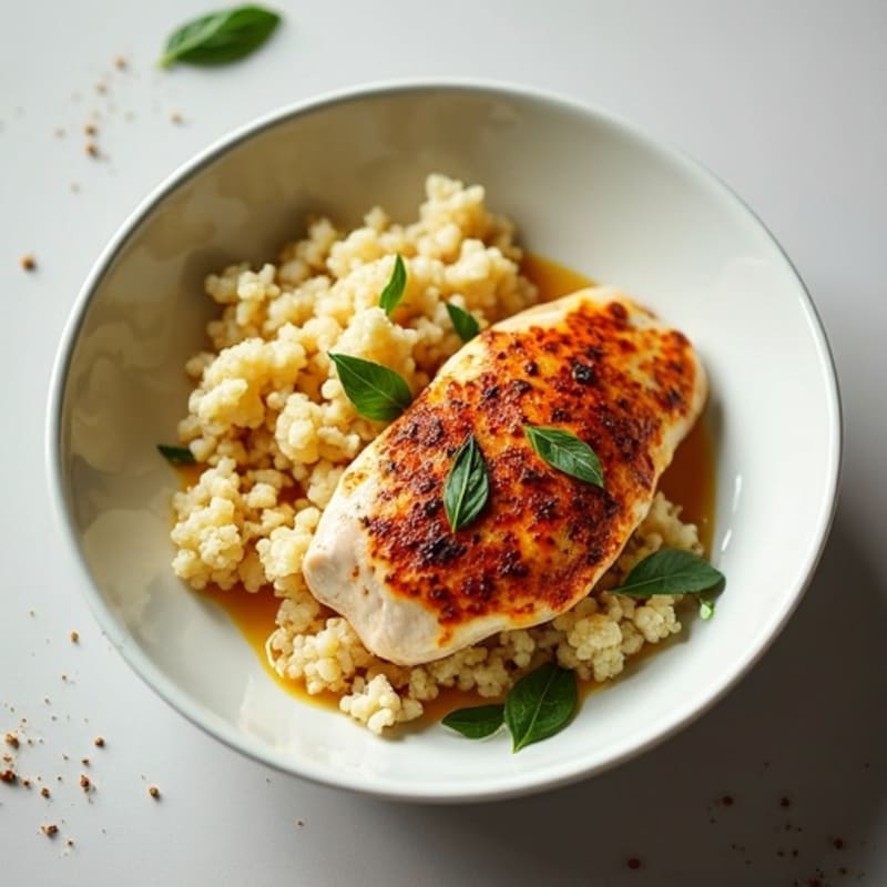 Creamy Yogurt-Spiced Chicken with Cauliflower Rice