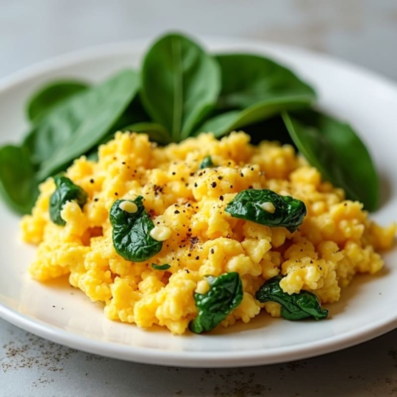 Protein-Packed Scrambled Eggs with Fresh Spinach