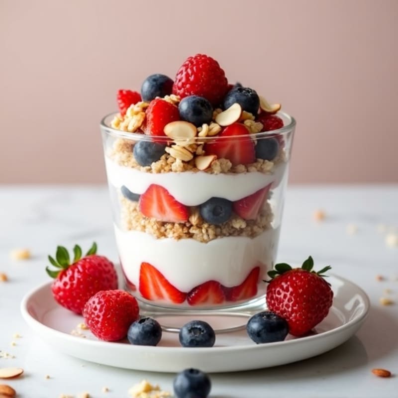 Greek Yogurt Protein Parfait with Mixed Berries