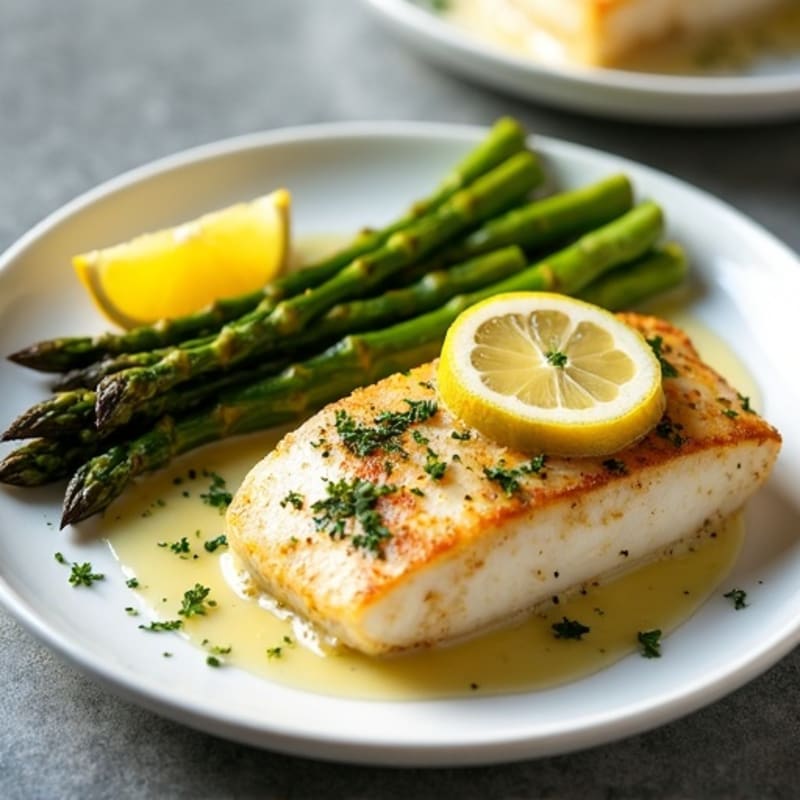 Lemon Herb Baked Cod with Roasted Asparagus