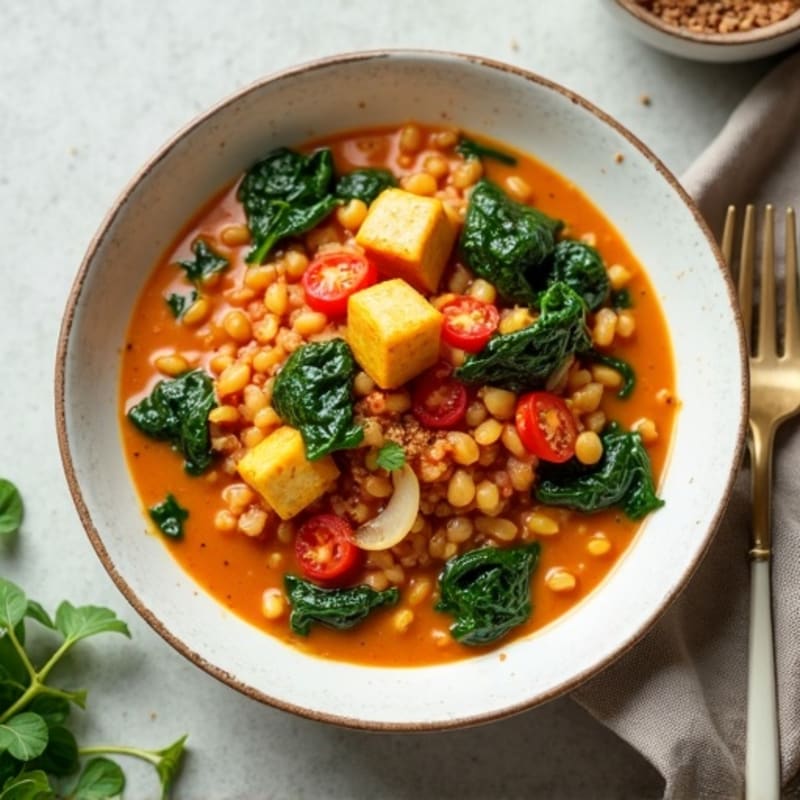 Creamy Coconut Red Lentil and Spinach Curry