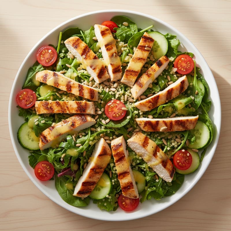Grilled Chicken and Quinoa Salad with Fresh Greens