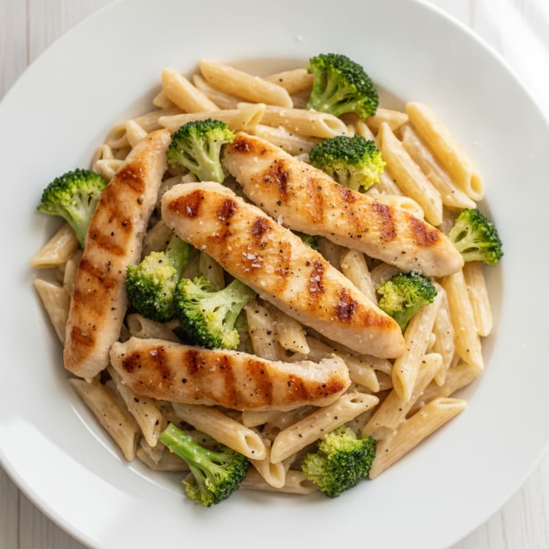 Chicken Alfredo Pasta with Broccoli