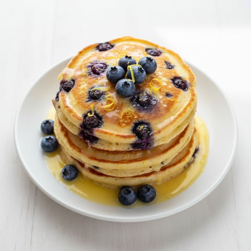 Blueberry Ricotta Pancakes with Lemon Zest